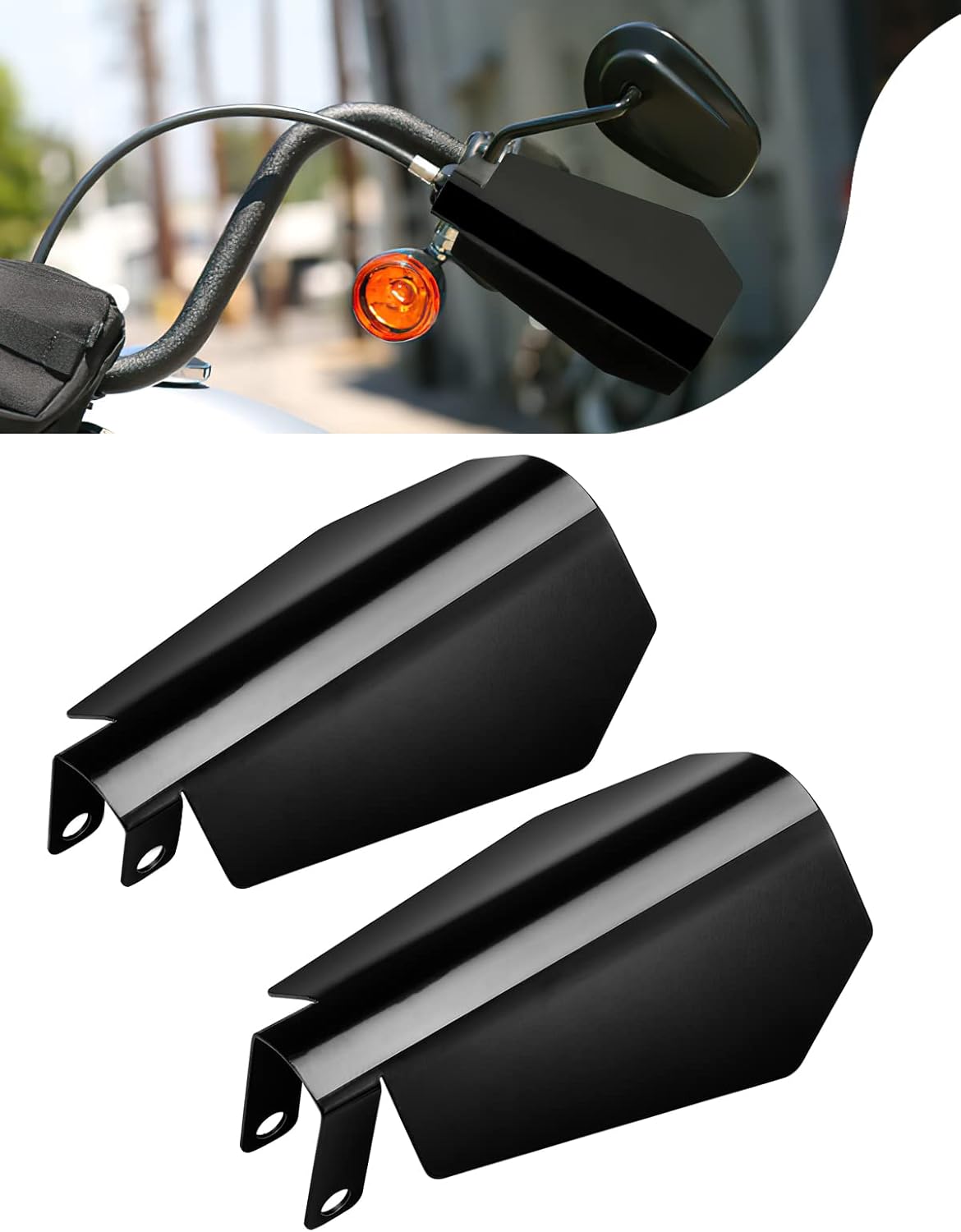 KEMIMOTO 1 Pair Motorcycle Handguards Coffin Cut Hand Shields Compatible with 2006-2023 2024 2025 Touring Models Street Glide Road King Electra Glide Heritage Classic with Cable Clutch