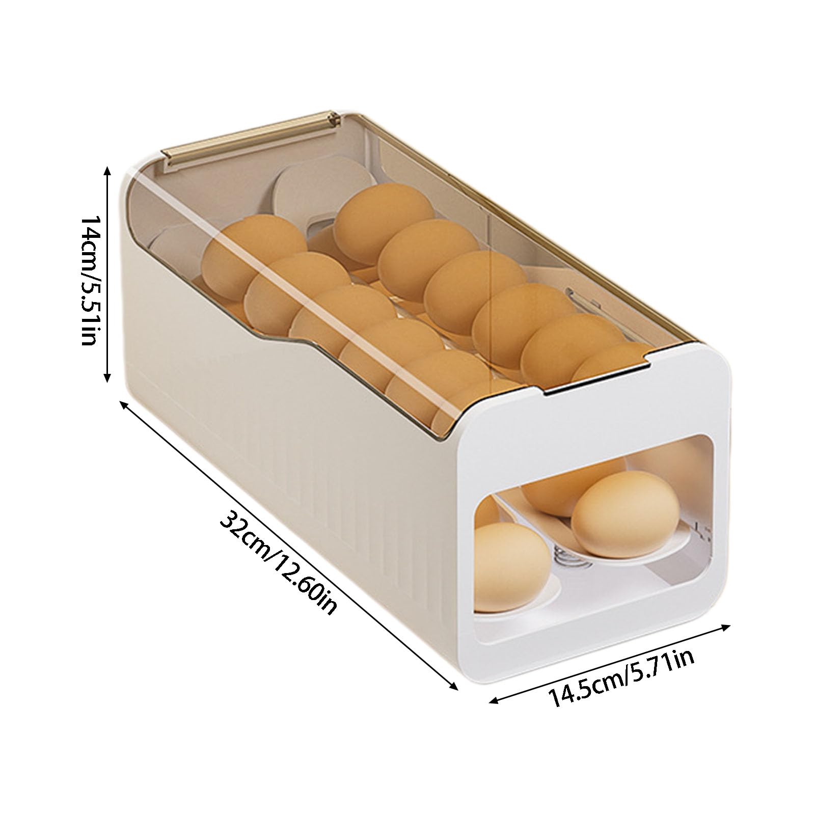 Soporte ergonómico para huevos con función de despliegue suave, perfecto para organizar y proteger el refrigerador de la cocina, contenedor de huevos rodantes