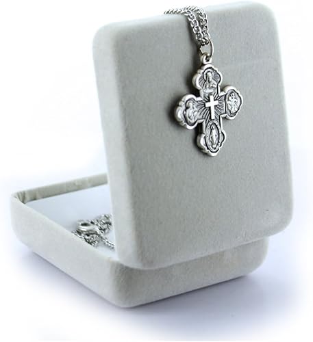 Miniatura 2 de True Faith Jewelry Sterling Silver 4 Way Medal Cross Pendant Necklace Religious Jewelry