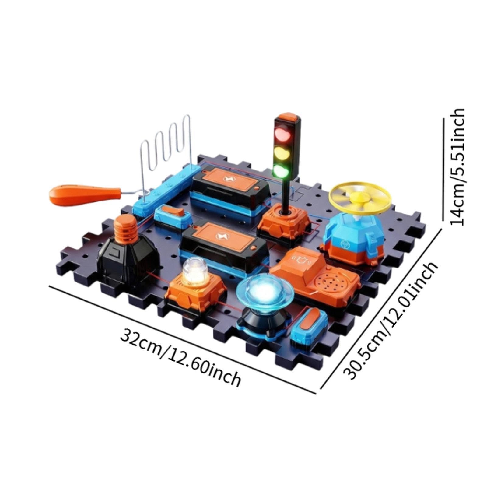 Oshhni Kit de Electrónicos Juego Educativo Científico Infantil Set de Proyectos Eléctricos Tablero de Montaje Fácil y Material PP, B