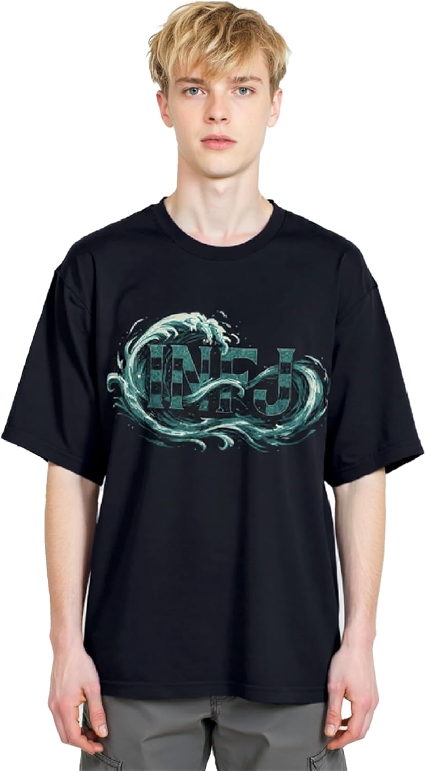 Men's INFJ Water Flow Anime Demon Slayer Inspired Water Breathing Swordsman Graphic Streetwear Cotton T-Shirt fo Men - Image 2