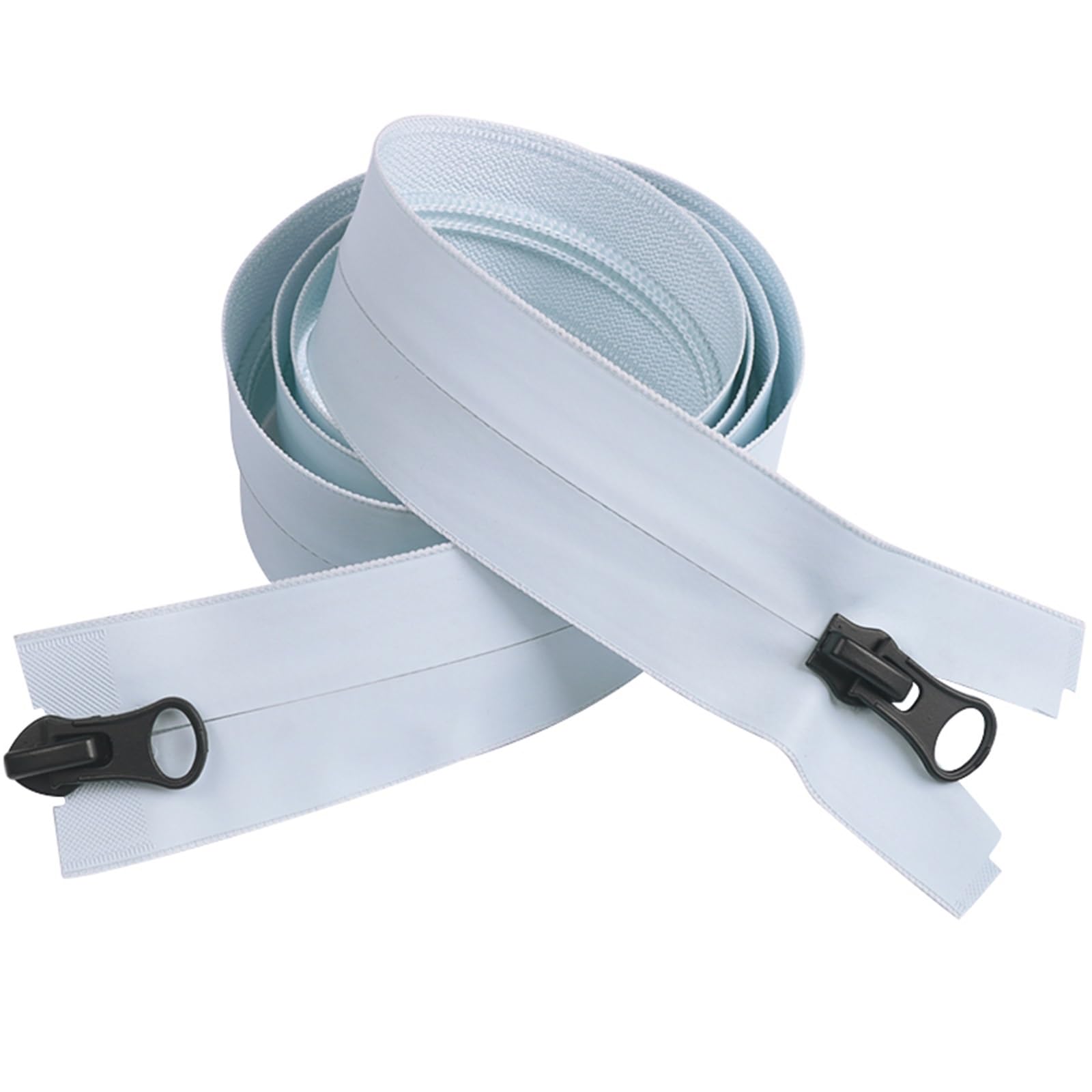 BTYQKZVPM Two Way Separating Zipper， Two Way Nylon Zipper For Down Windbreakers Seamless Invisible(LightBlue-100cm)