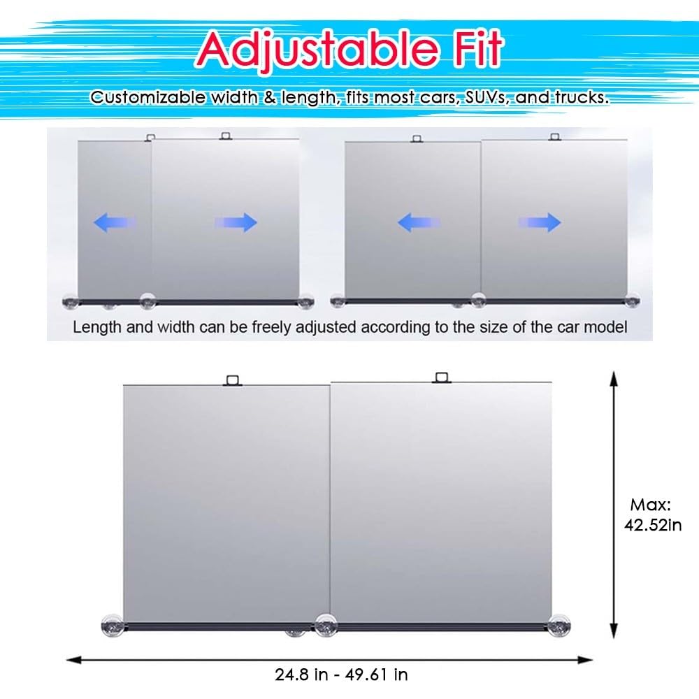 Pare-Soleil rétractable Automatique pour Pare-Brise 2026, Protection UV et Chaleur, Taille Universelle Ajustable pour Voitures, camions et SUV