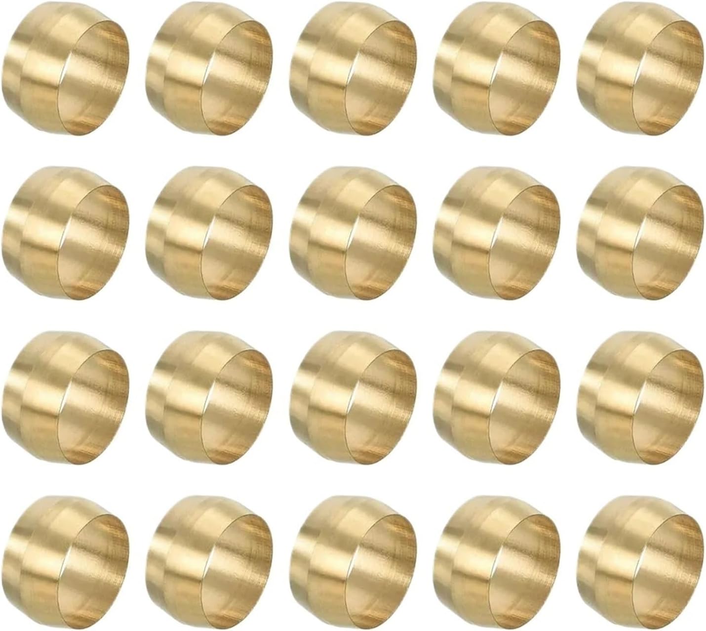 50 PCS 1/4 3/8 1/2 Inch Tube OD For Brass Compression Ferrule Sleeve Fitting(12.7mm)