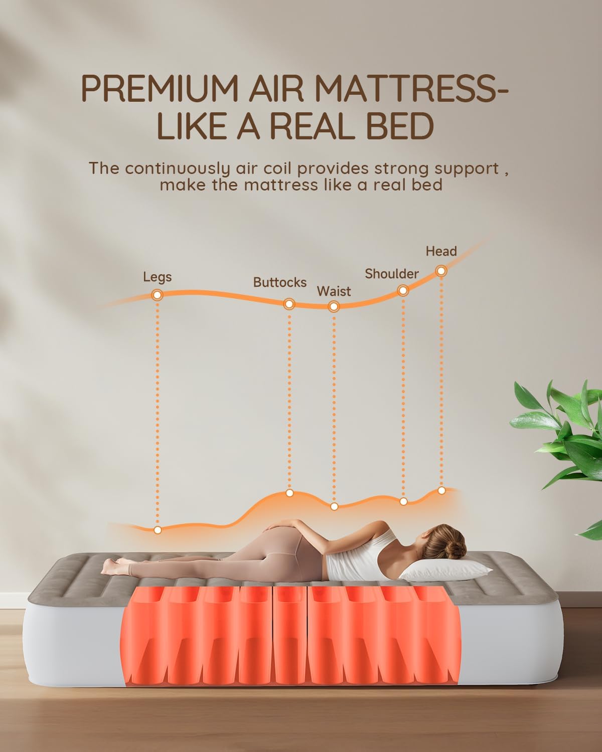 Sebor X-Long Twin Air Mattress with Built in Pump, Height 13" Durable Queen Airbed, Suit for Home & Guests,Travel Air Mattress Twin XL for Adults,Inflatable Travel Bed,330lb MAX
