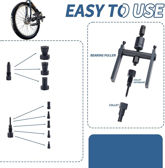 Motorcycle Blind Hole Bearing Puller Set Motorcycle Slide Hammer Pilot Insert Inner Internal Bearing Removal Tool Set