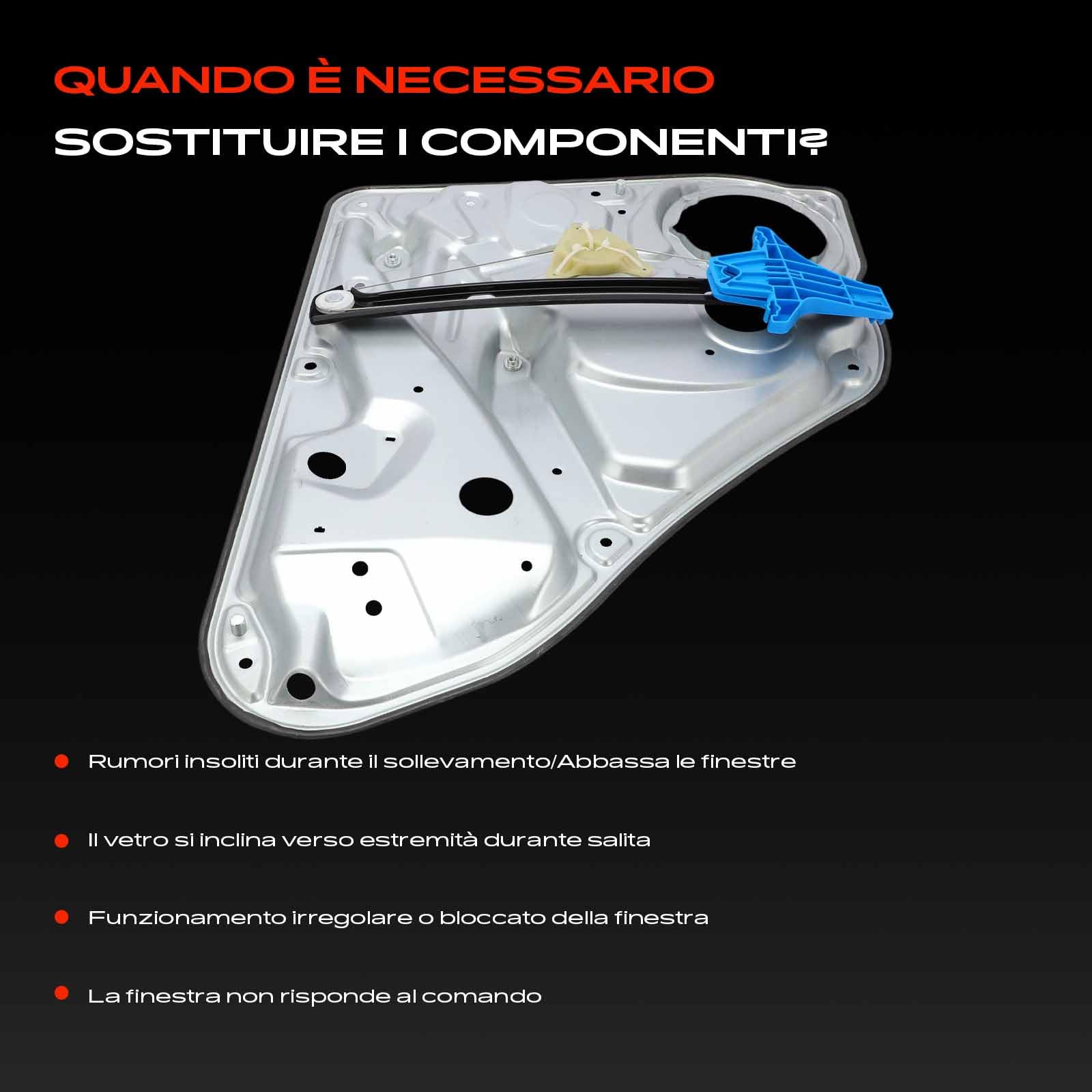 Frankberg Alzacristallo Meccanismo alzacristallo Elettrico senza Motore Posteriore destro Con Piastra 4/5-Porte Compatibile con P.a.s.s.a.t 3B5 3B2 3U4 3B5 Replace# 3U5839462