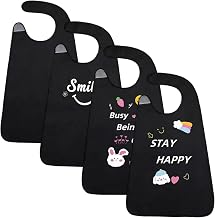 Adult Bibs for Men and Women, Waterproof Reusable Bib, Funny Letter Adult Bibs for Elderly, Washable Clothing Protectors, Feeding Bib for Elderly Disabled