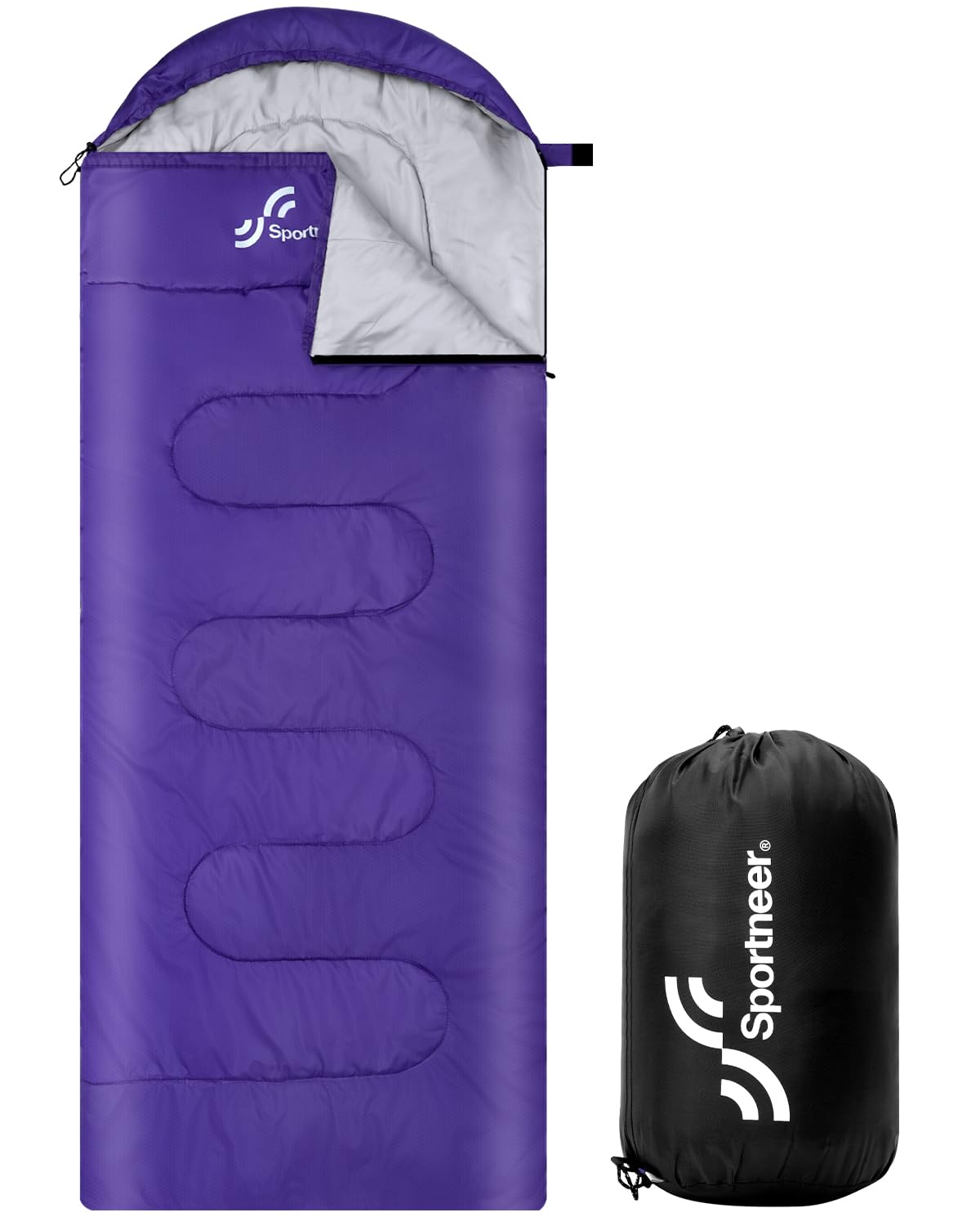 Sportneer Sleeping Bag, 3-4 Seasons Warm Cold Weather Sleeping Bags for Adults Kids Boys Girls with Compression Sack - Lightweight Compact Camping Essentials Gear Accessories, Backpacking, Hiking