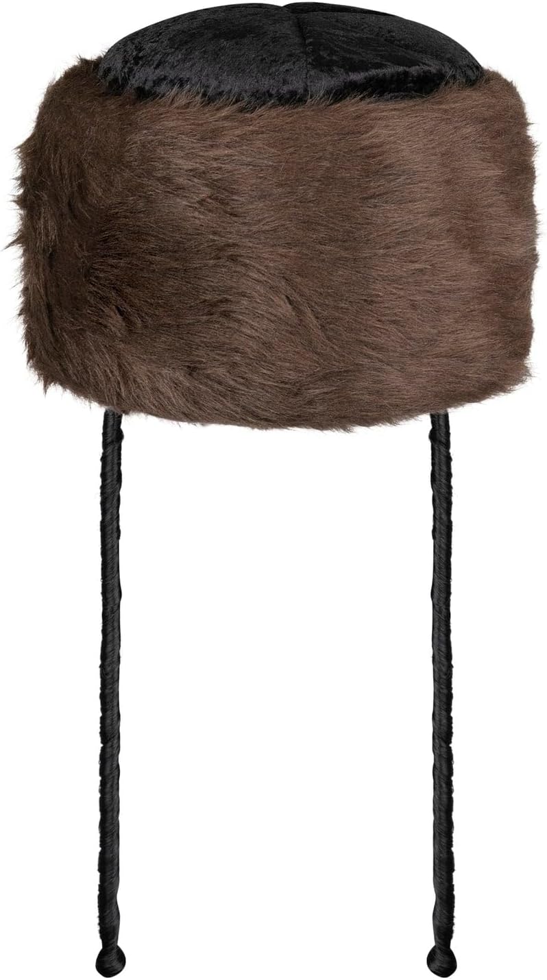 Dress Up America High Shtreimel - Jewish Fur hat - For Halloween, Purim and All Year - Traditional Jewish Headgear - Adult (Brown)