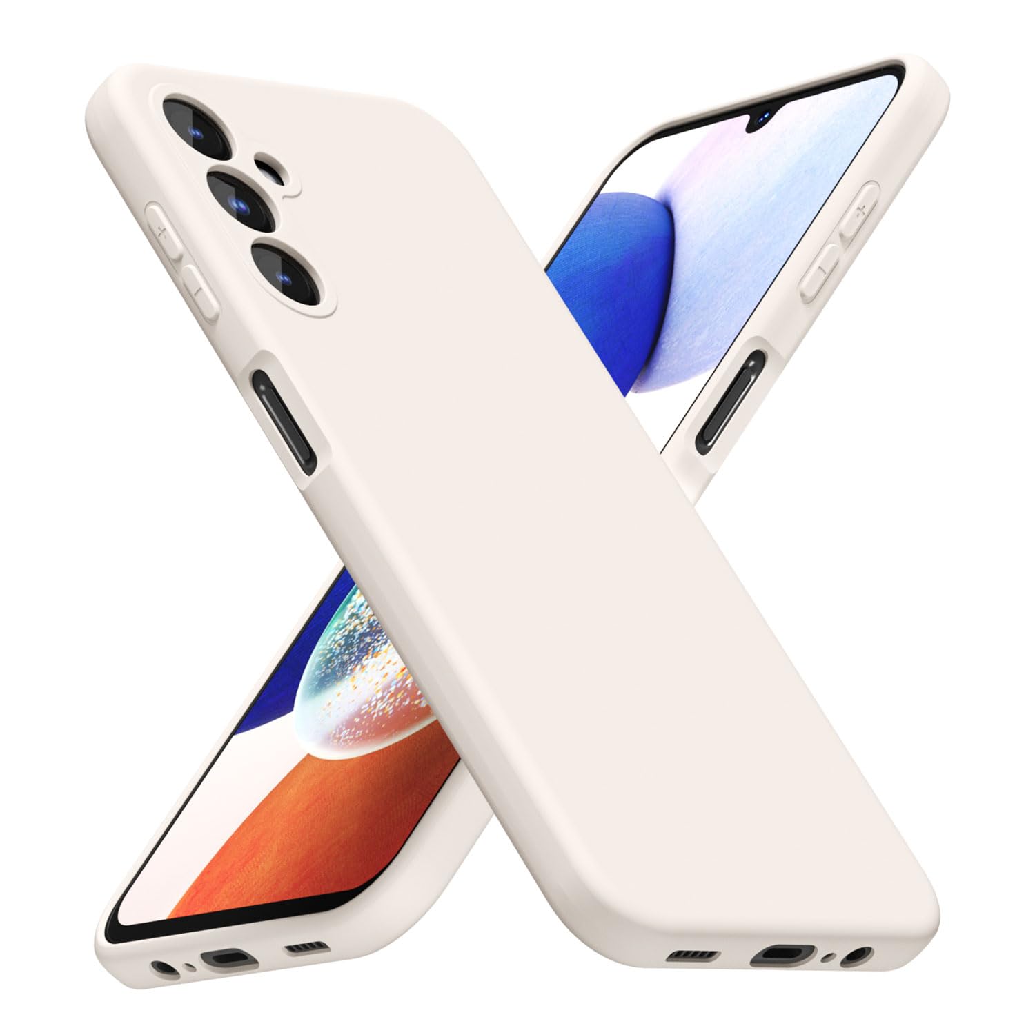 LoeoeL for Samsung Galaxy A14 5G Phone Case Silicone, Minimalist Ultra Thin Slim Soft Rubber Gel Solid Color Matte Cute Case for Women, Girly Plain