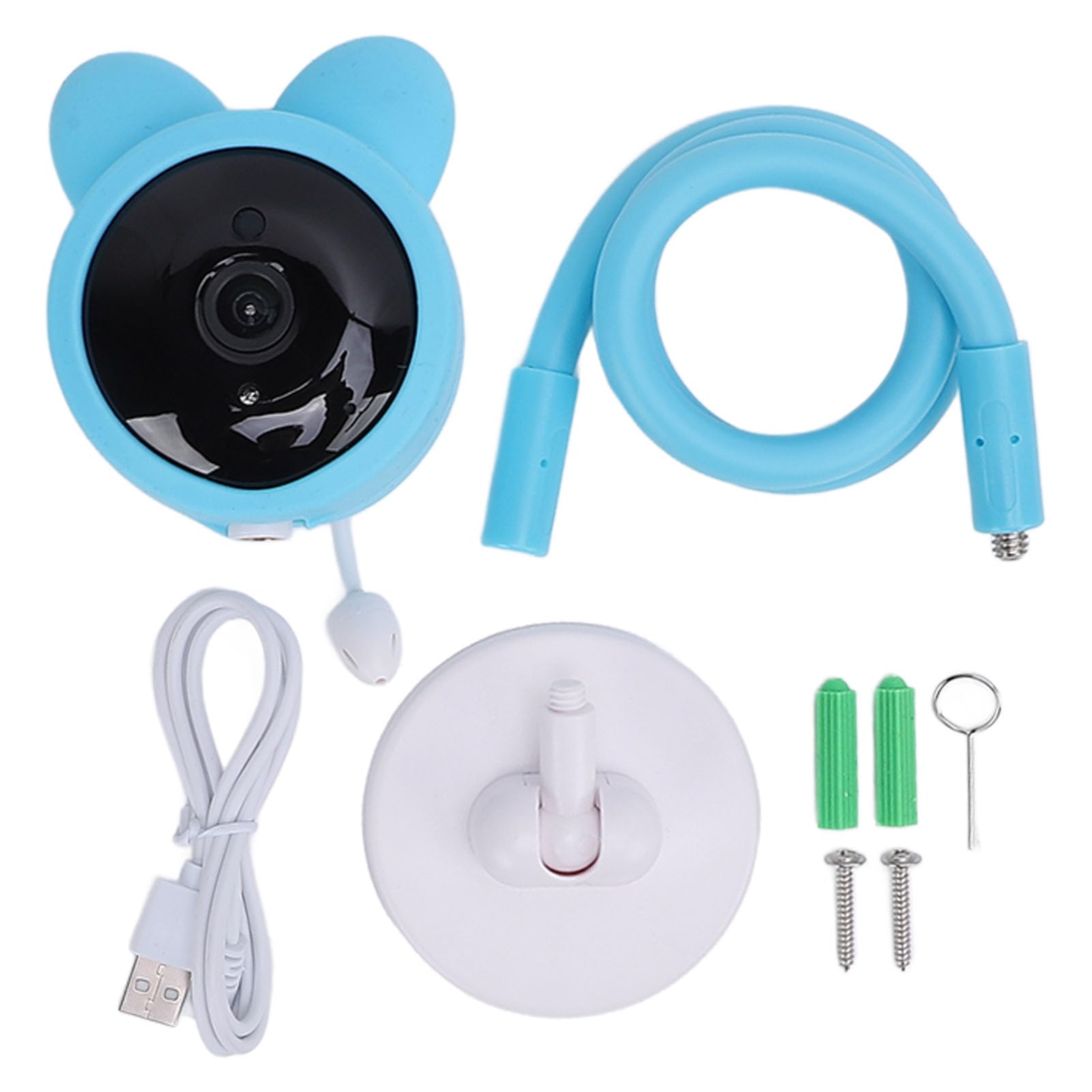 Luocute Monitor Dziecka z Aparatem i Audio, 1080p HD WIFI Camera z Głosem Interkomu na Dwustronne Rozmowy, Inteligentny Monitorowanie Dźwięku, Aplikacja Mobilna, Manualna Patelnia