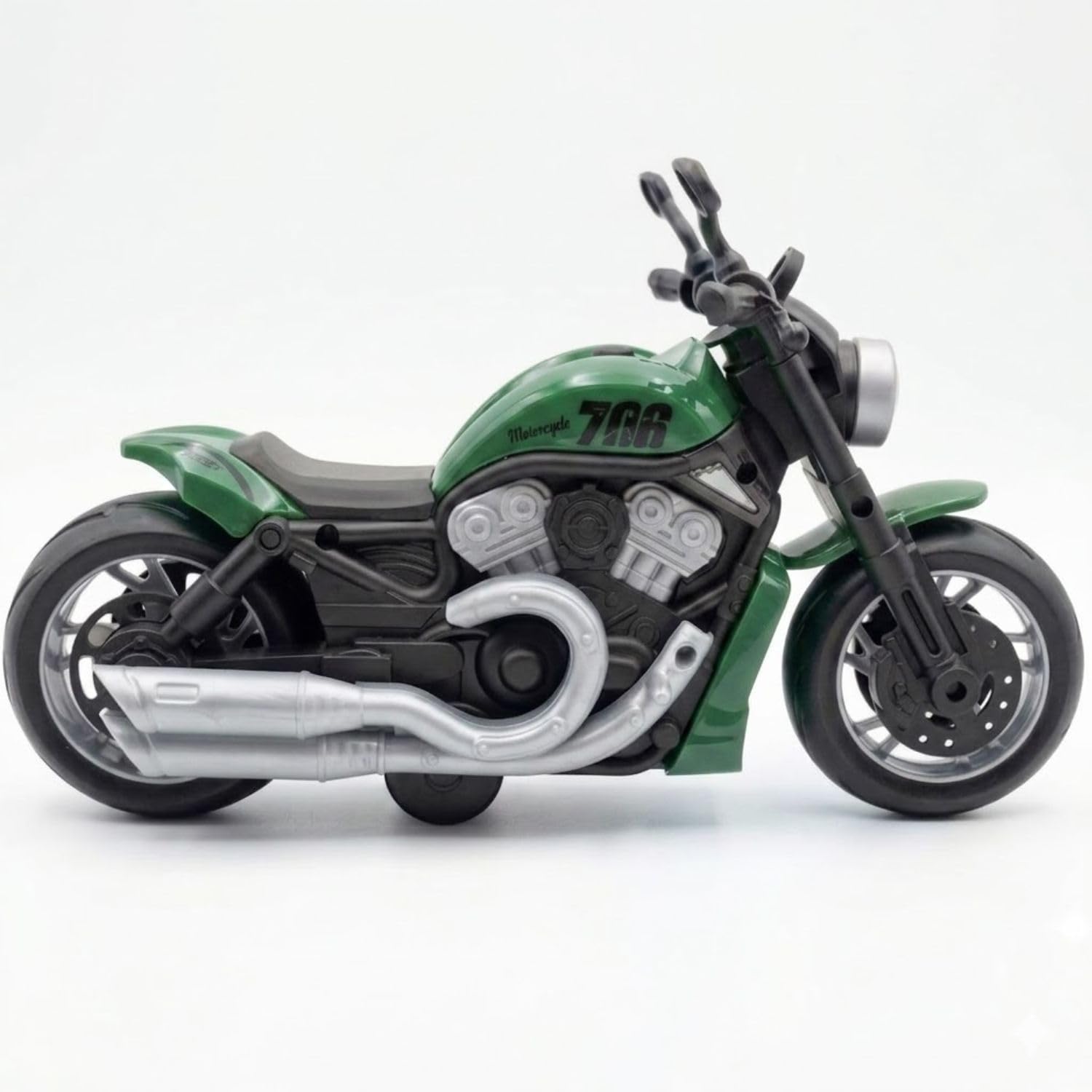 Ruzarth Friction Powered Toy Motorcycle for Kids 3+ Years – Mini Racing Bike with Rubber Tires, Durable Plastic & Alloy Body Motorbike Toy for Boys & Girls, Birthday Gift.(Pack of 1). (Green)