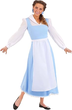 Womens Beauty and the Beast Belle Blue Dress Costume