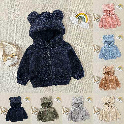 Toddler Unisex Fleece Hoody Jackets Trendy Zip Up Warm T𝐞ddy Coat Kids Cute B𝐞ar Ears Winter Casual Outwear Tops4