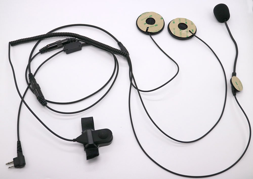 HKSUNKIN Open/Half Face Motorcycle Bike Helmet Earpiece Headset Mic Microphone for Motorola Two Way Radio Walkie Talkie 2pin CP100, CP125, CP150, CP200, CP250, CP300 : Electronics