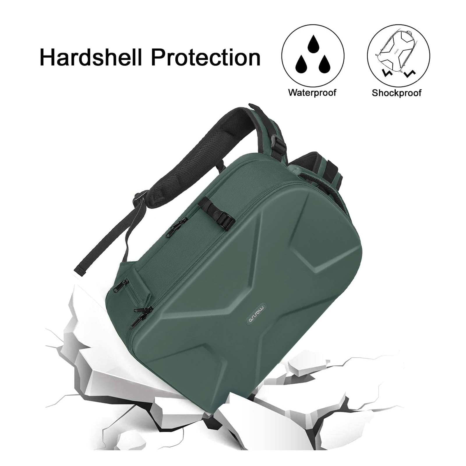 MOSISO Camera Mochila, DSLR/SLR/Mirrorless Fotografía Cámara Bolsa Abierto Total Impermeable Funda Dura con Inserto&Soporte Trípode&Laptop Compartimento Compatible con Canon/Nikon/Sony,Verde Esmeralda