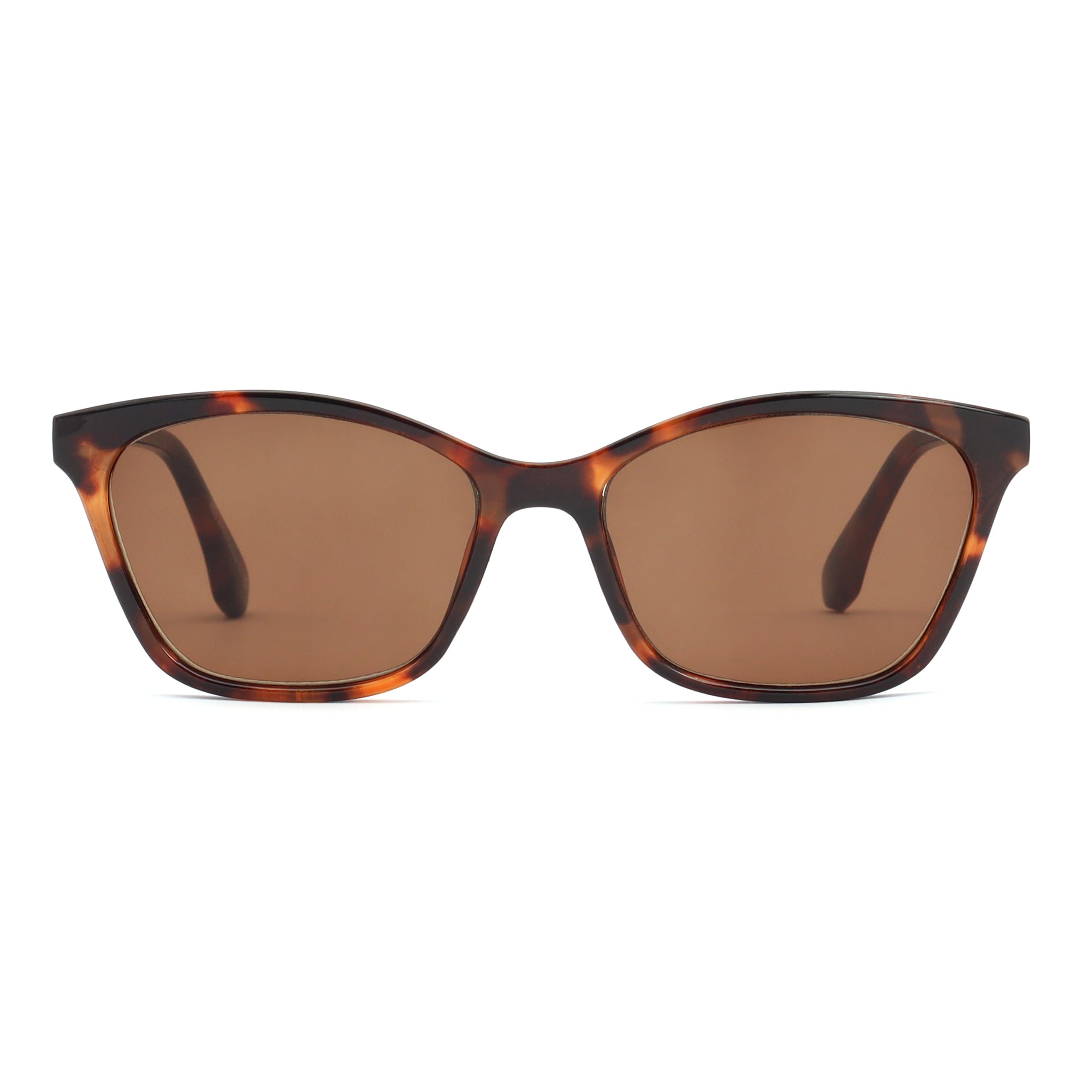 OPULIZE OPULIZE KAT Sunglasses - Stylish Cat's Eye Frame - Tortoise Brown - Men and Women - Very Comfortable Fit - Spring Hinges - S59-2