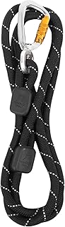Woolly Wolf Seilleine Black 180 cm – Hundeleine mit ultraleichtem Aluminium-Twist-Lock-Karabiner für einfaches An- und Ableinen, reflektierende Streifen