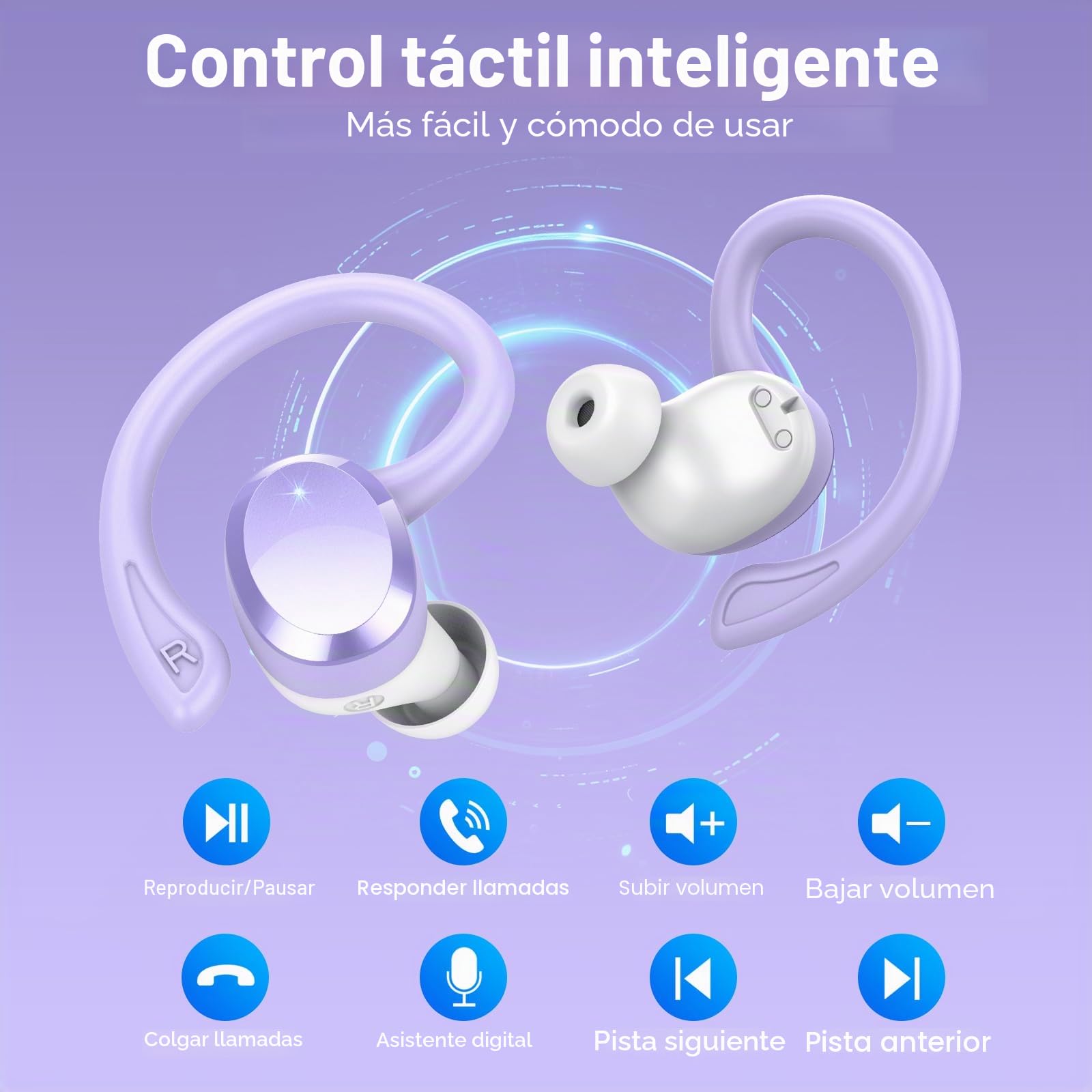 Auriculare Inalámbricos Deportivos, 2025 Nueva Auriculares Bluetooth 5.4 con HD Mic, 54H Cascos Inalambricos Bluetooth con Pantalla LED, IP7 Impermeable, Cancelacion Ruido ENC Auriculares Running
