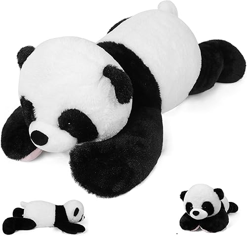 Miniatura 1 de 5 libras, 27 pulgadas de panda con peso, almohada de felpa gigante de panda con peso, regalo ideal para adultos y niños