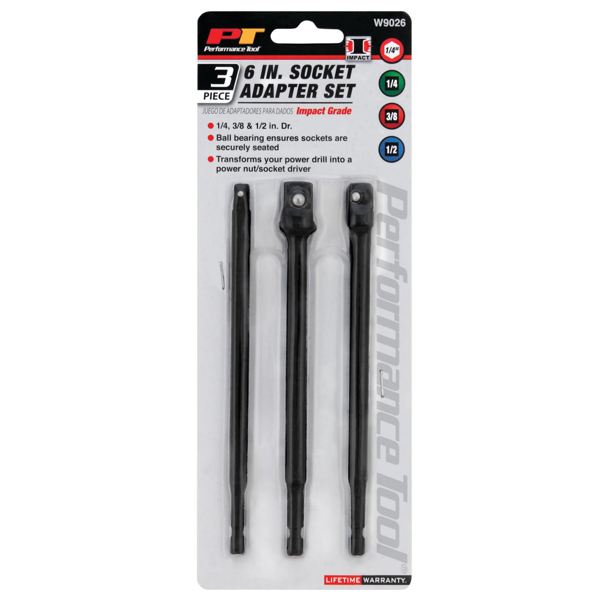 Rendimiento herramienta w9026 cm adaptador llave de vaso, 3 piezas