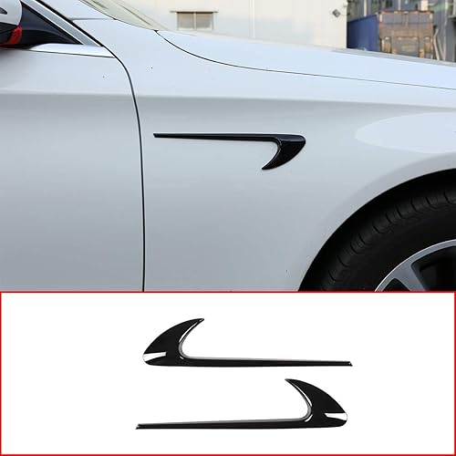 CHEYA 2 unids ABS Fibra de carbono estilo coche lado Fender Trim Accesorios para Mercedes Benz Clase E W213 Clase C W205 Refit E63S AMG (negro)