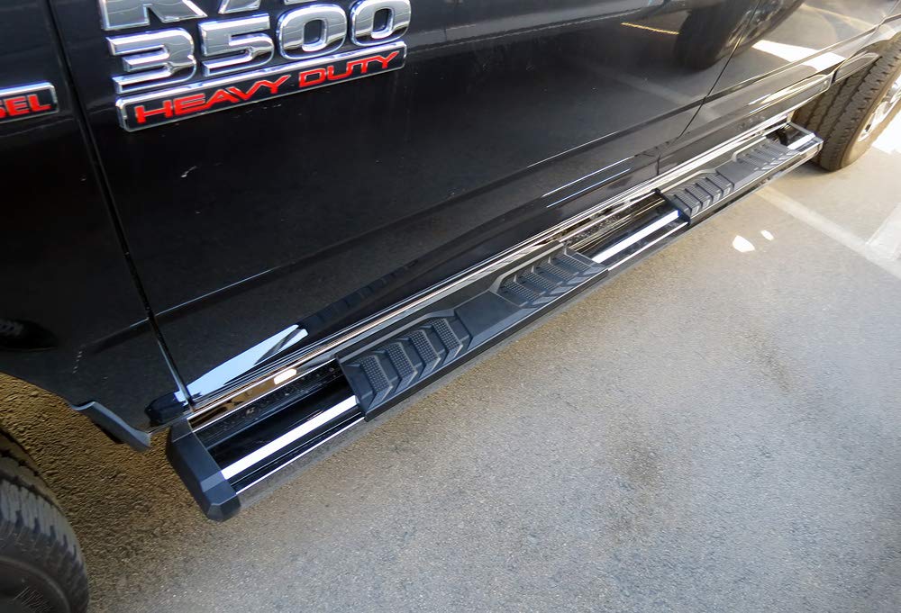 APS Chrome OE Style Nerf Bars Running Boards Compatible with Ram 1500 2009-2018 Crew Cab & Ram 2500 3500 2010-2024