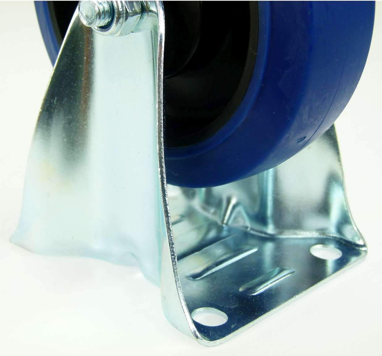 2 Satz 125 mm BLUE WHEELS Bockrollen + Lenkrollen ohne Bremse Transportrollen Schwerlastrollen 165 kg/Rad Blau - INDUSTRIEQALITÄT ECO (2 Satz Lenk/Bock)
