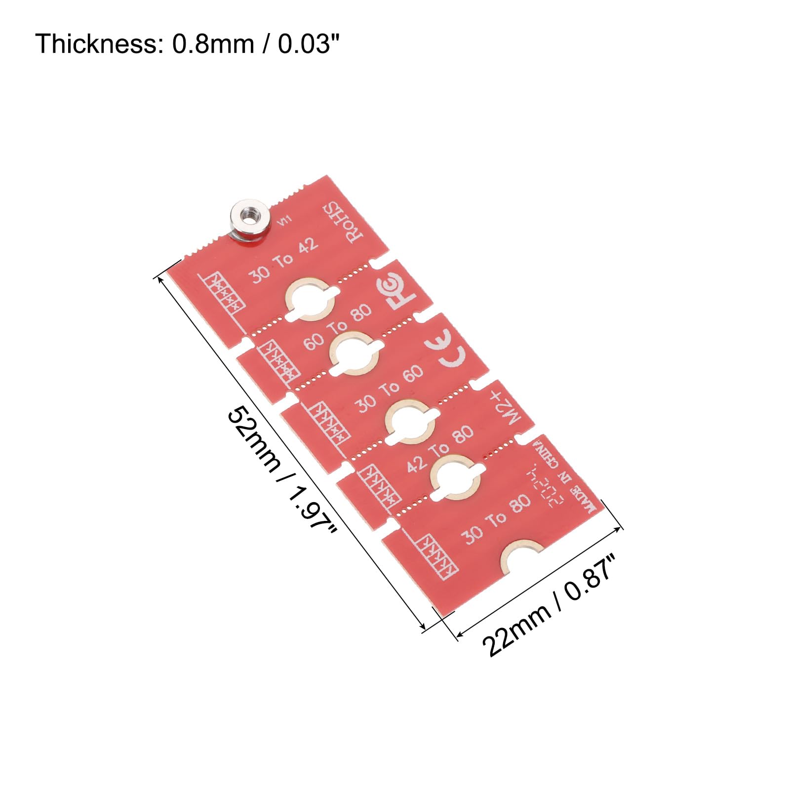 QUARKZMAN 3szt M2+ Przedłużacz Adapter Długość M.2 Ngff/Nvme 2230, 2242, 2260, 2280, Wielofunkcyjny Uchwyt Płytki PCB Rozszerzenie karty Ssd do komputera PC Czerwony