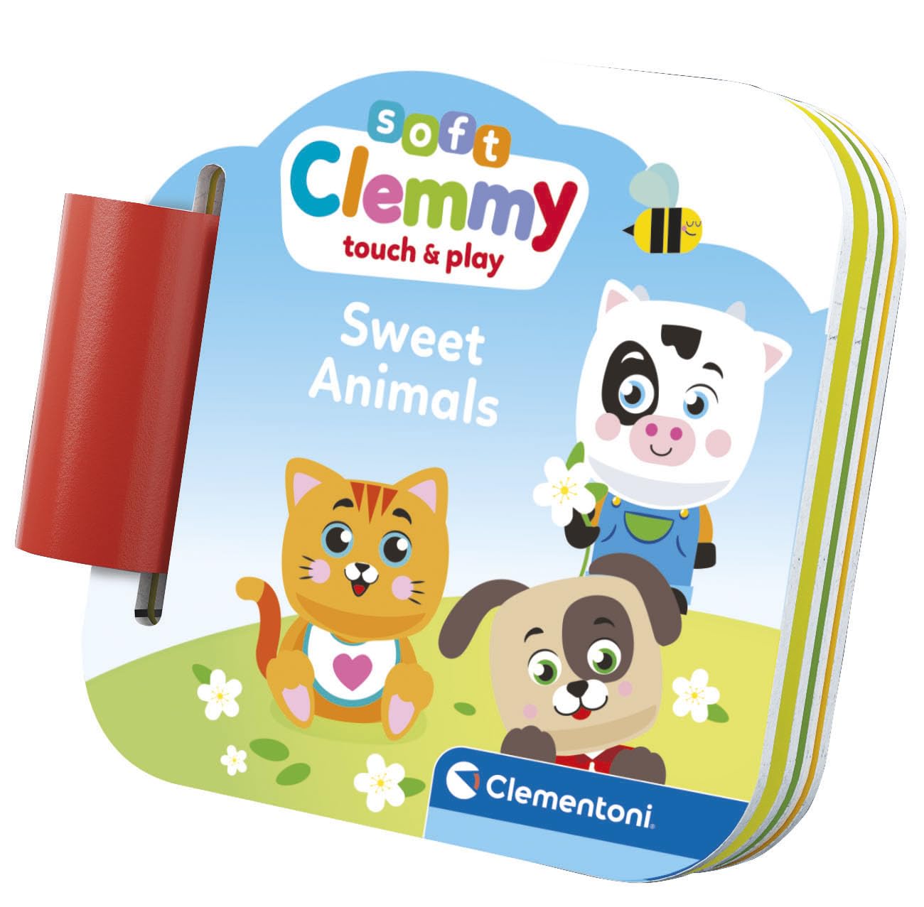 Clementoni - 17849 - Soft Clemmy - Sweet Animals Book Playset - Zabawka Konstrukcyjna Dla Dzieci Od 6 Miesięcy, Miękkie Klocki