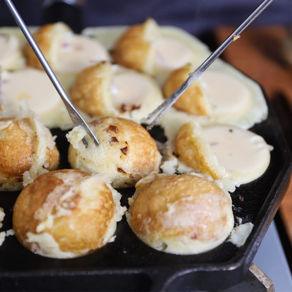 FAXIOAWA Macchina per Palline di Polpo, Stampo Antiaderente Non Rivestito per Uso Domestico in ghisa, polpette di polpette di Polpo in ghisa Adatte per Pancake con polpette di Polpo