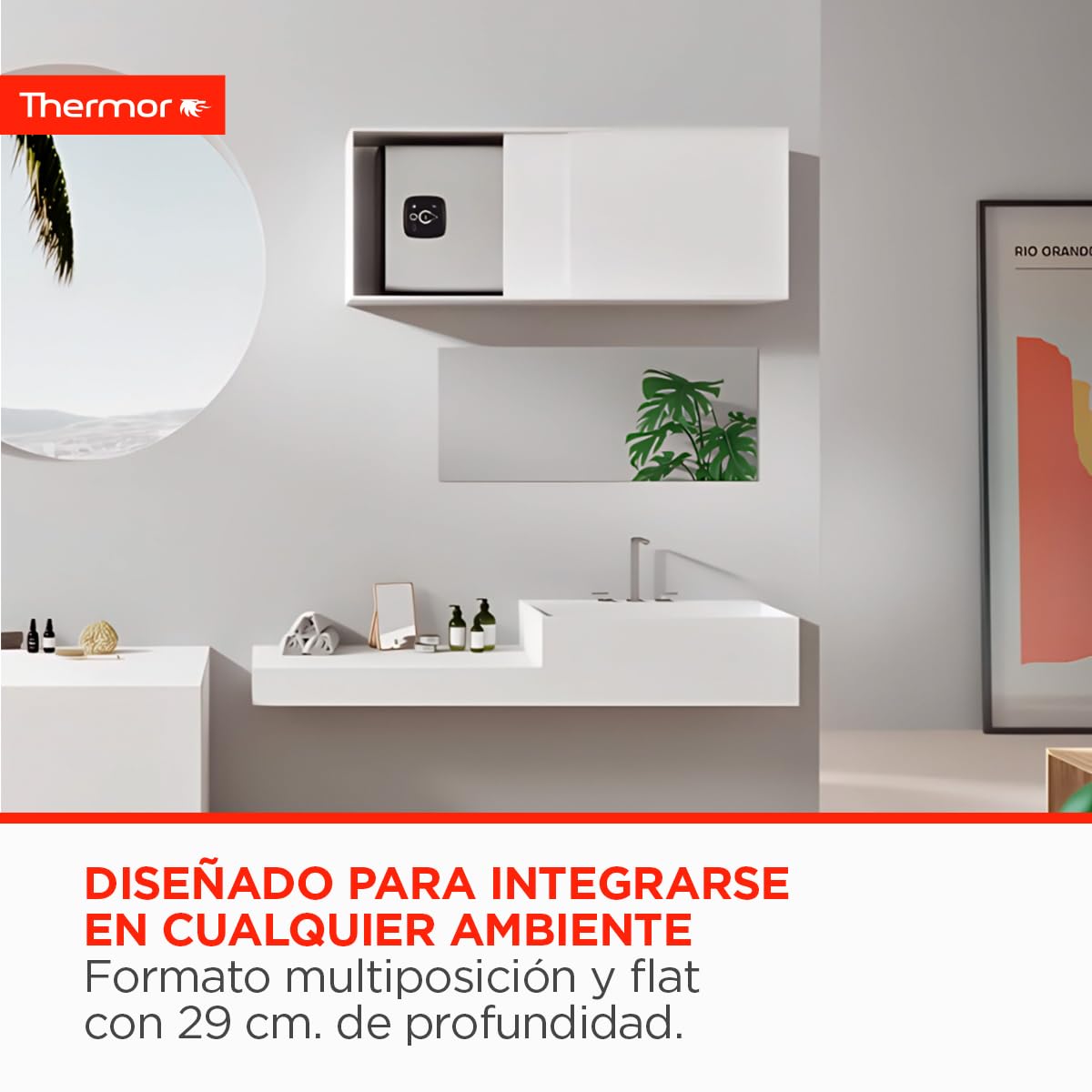 Thermor - Termo Eléctrico Onix Connect - Calentador de Agua Eléctrico Multiposición de 50L - 2250/1000W - Aislamiento Térmico - Conectividad WiFi - Fabricado para instalación en España