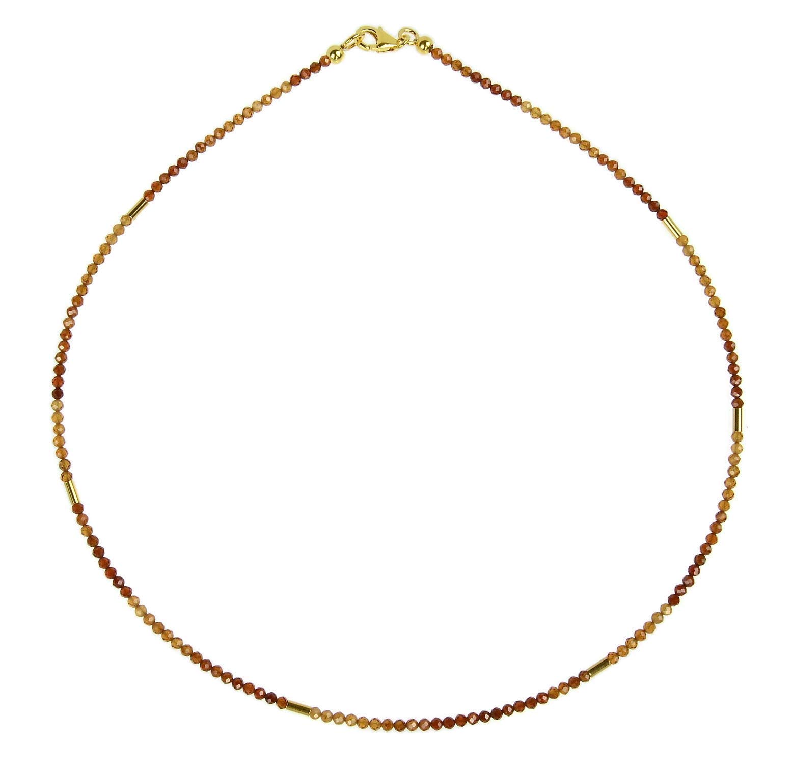 Hessonit Kette - zarte Granat Halskette - 925 Silber vergoldet