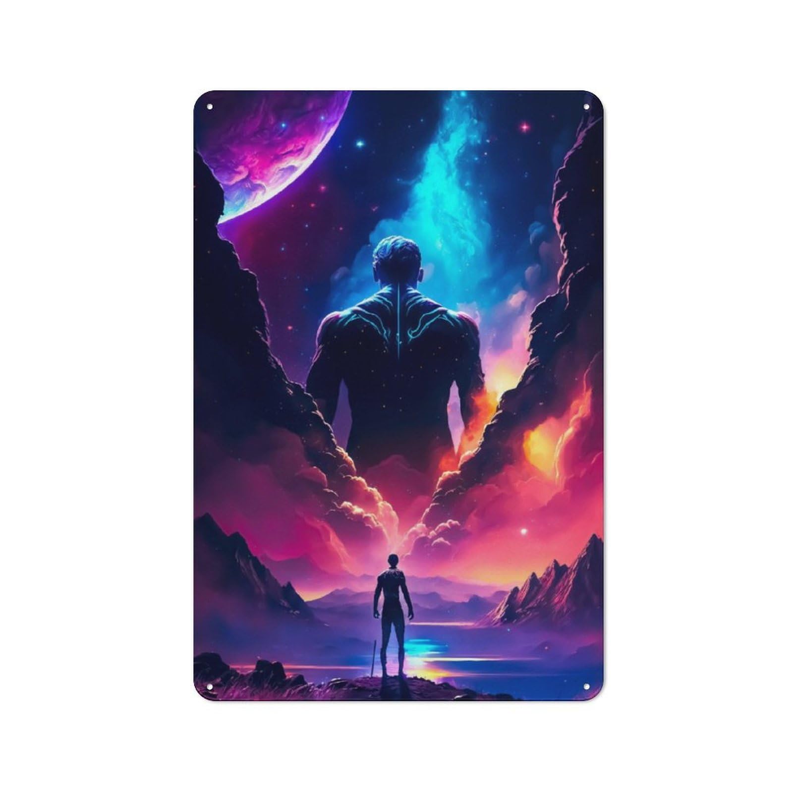 Junmoney Celestial Man Shop Front Style Cafe Metal Sign 30X20cm, Bistro Wall Plaque For Tea Room, Shop Wall Or Breakfast Area