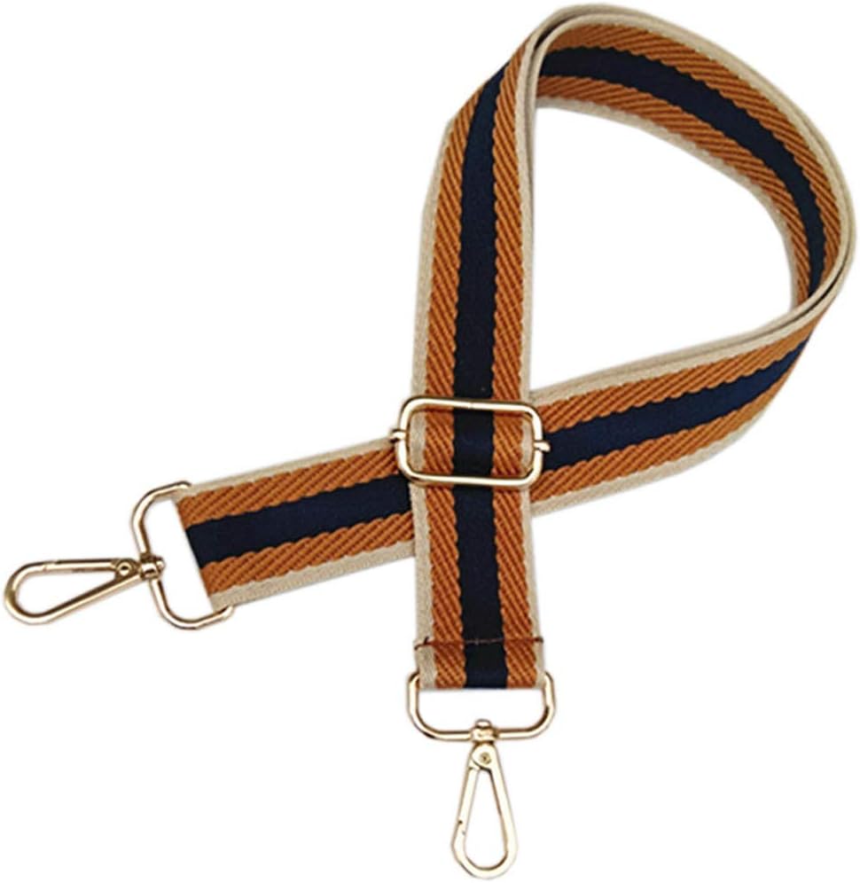 ACVIP Adjustable Wide Shoulder Strap Replacement Multicolor Stripe Crossbody Straps for Handbags Purse (Khaki)