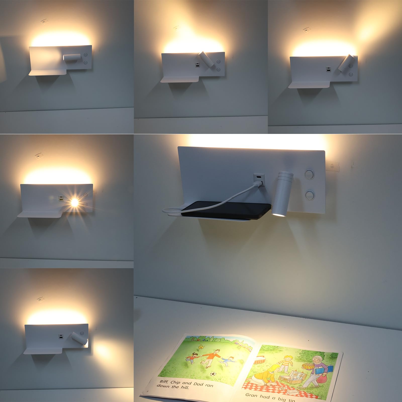 Alpinaluz Applique da parete LED bianco - Luce ambientale e faretto da