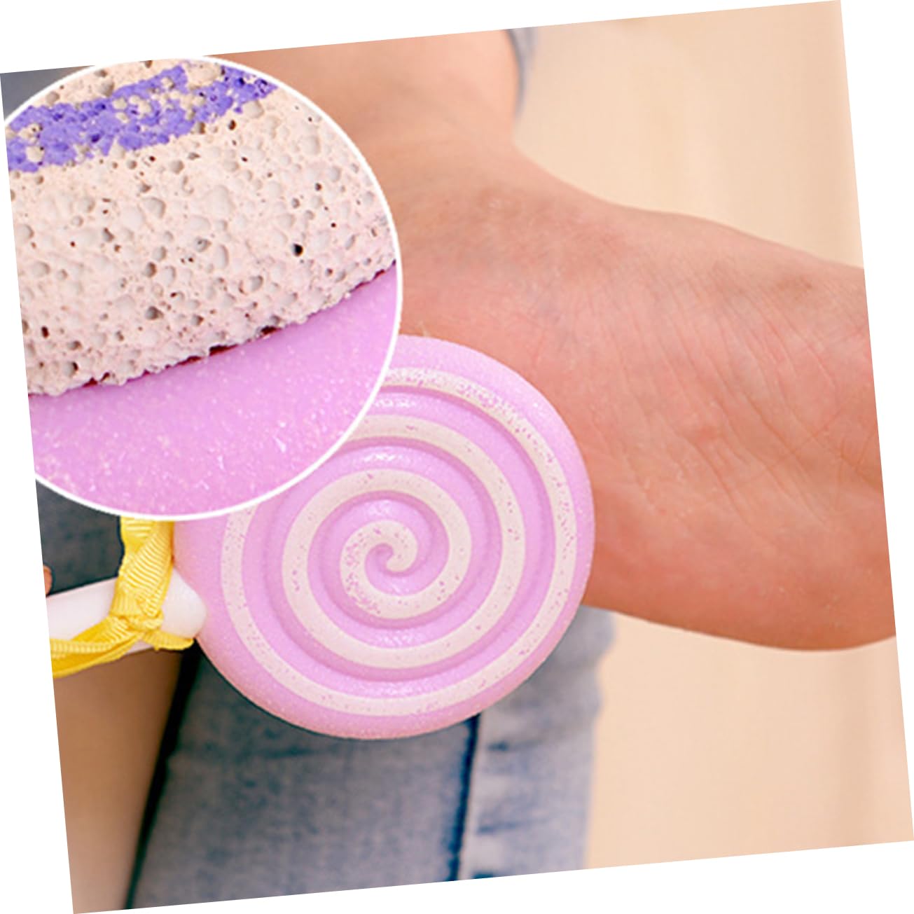 2pcs Lollipop Shaped Pumice Stone Foot Grinding Tool Plantar Remover Skin Scrubber for Dry Skin