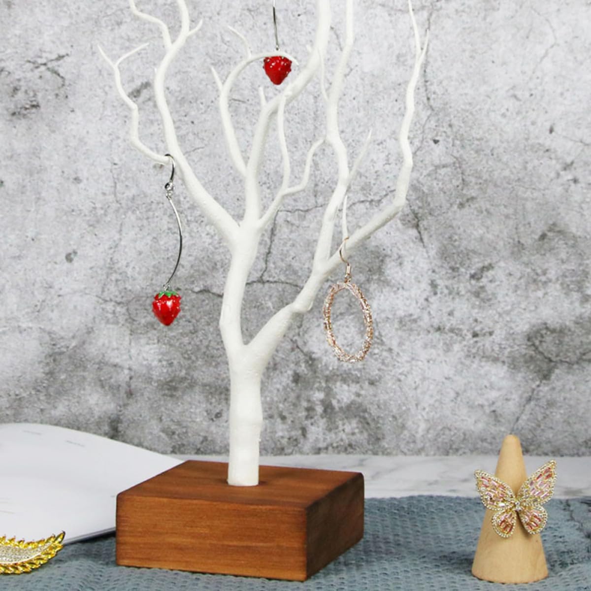 Alipis 2 Stücke Schmuck Ständer Baum Stilvolle Hängen Organizer Sicher Für Home Restaurant Cafe Decor