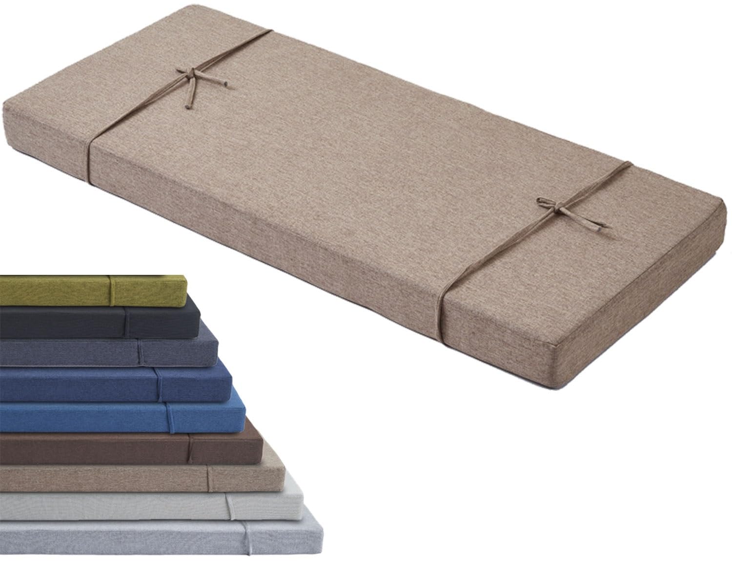 Outdoor/Indoor Bench Cushion with Zipper - 120cm/150cm/100cm/90cm x 40cm/35cm/30cm - Non-Slip Seat Pad for Bay Windows, Garden Patio, Long Chairs, Swings & Porch Furniture(Light brown,40x150x5CM)