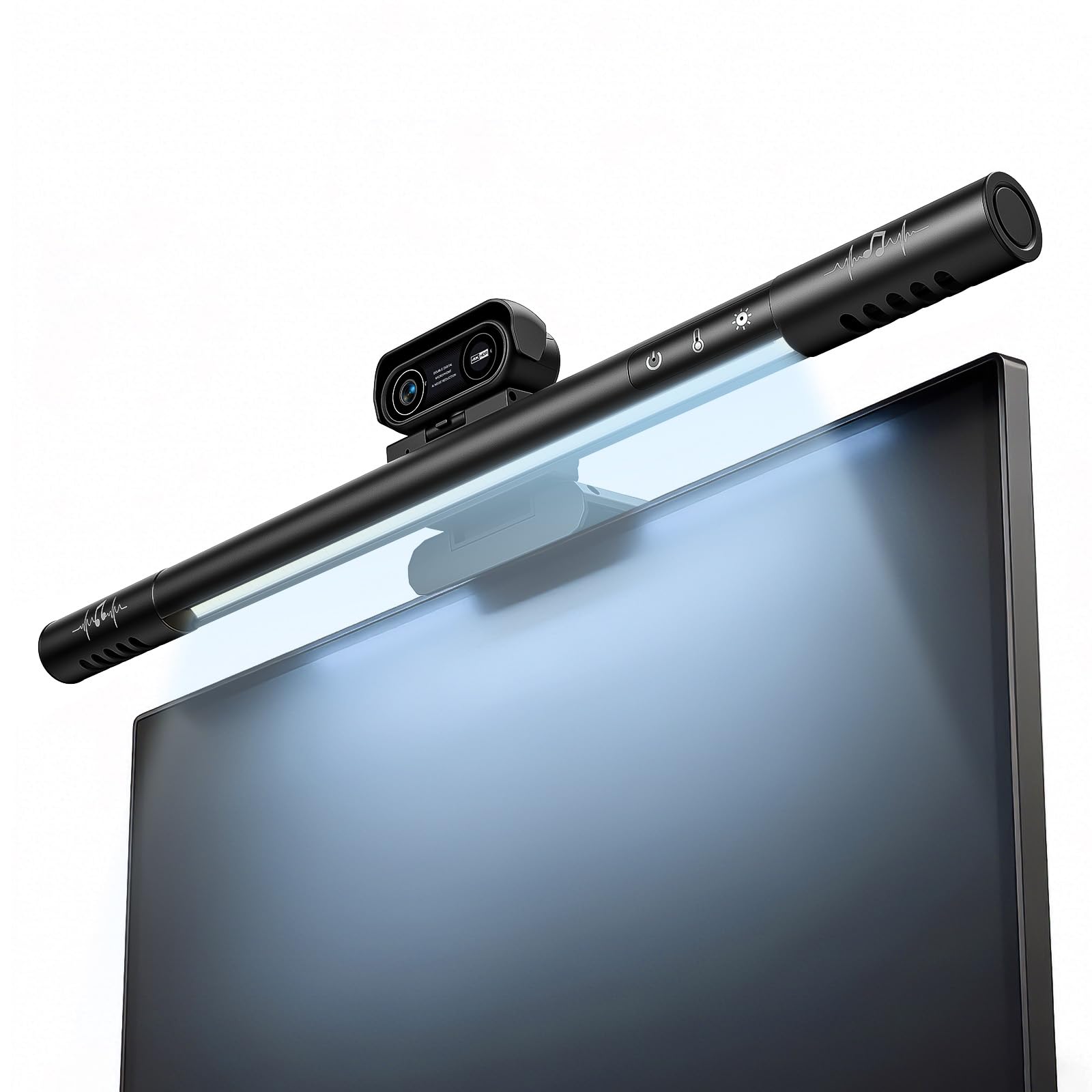 4K Webcam with Microphone and Speaker, 4-in-1 All-in-One UHD Camera with Integrated Fill Light Bar, Dual Hi-Fi Speakers, HDR Auto Light Correction, Privacy Cover, for Computer Monitor & Standing Desk-image-37