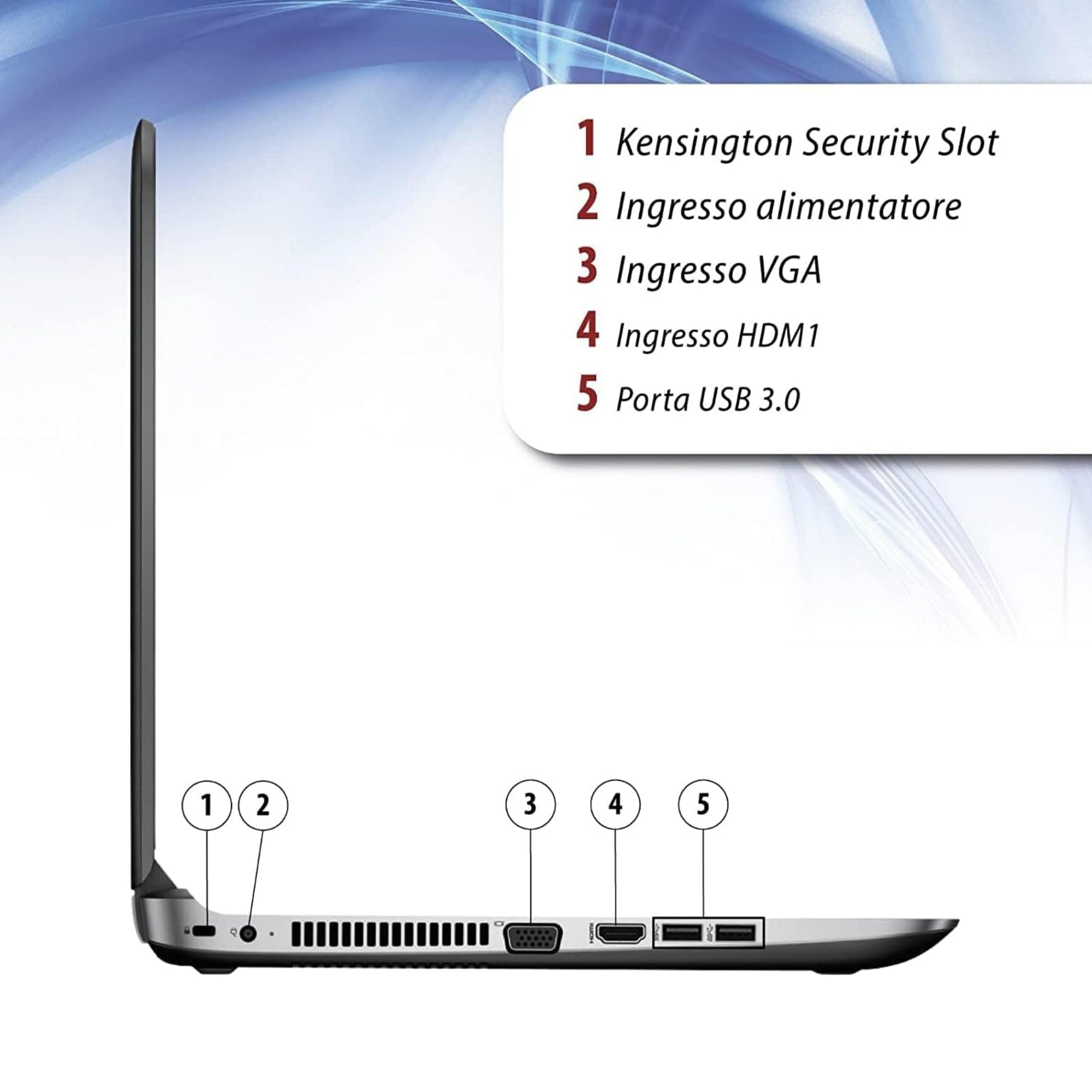 HP, Probook, Pc Portatile Notebook Intel i5-6th, Display HD da 15,6", Ram 16Gb, SSD 512Gb, Pacchetto Libre, Chiavetta FInger Print (Ricondizionato)