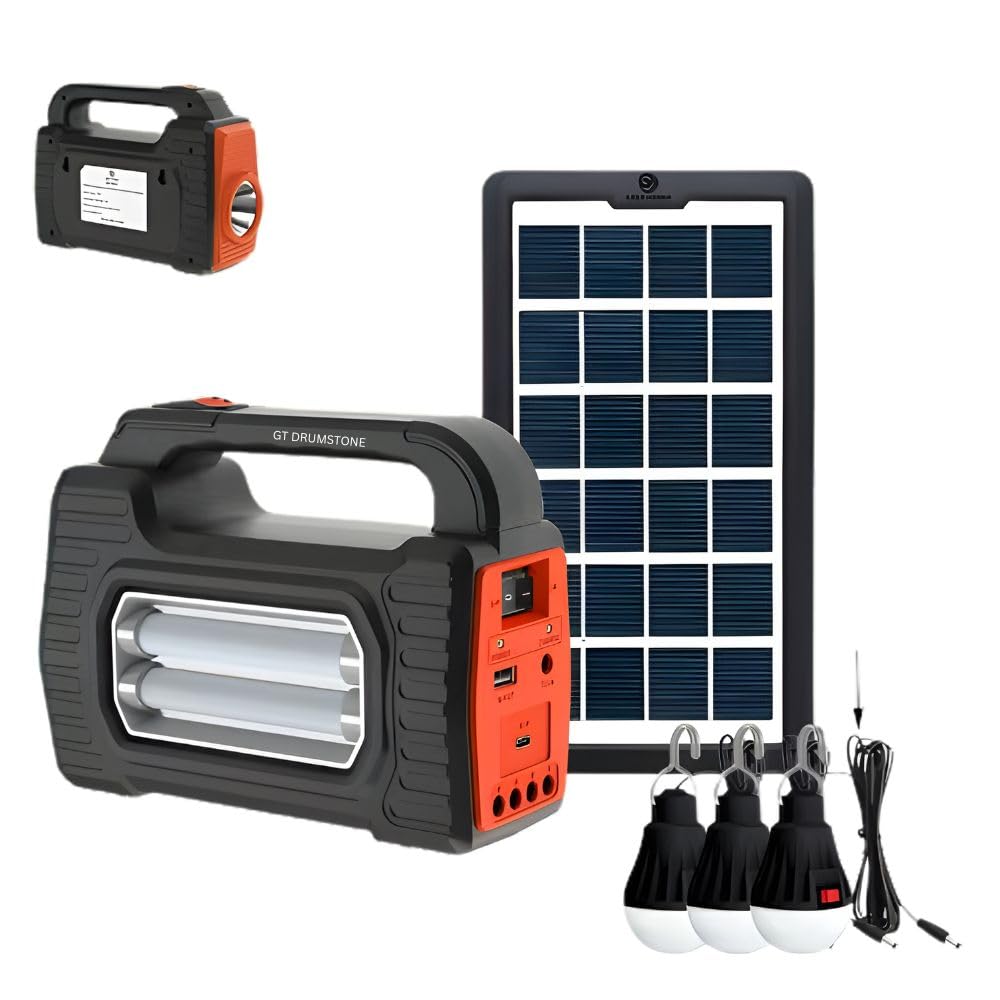 Drumstone® 𝟏𝟓 𝐘𝐞𝐚𝐫𝐬 𝐆𝐮𝐚𝐫𝐚𝐧𝐭𝐞𝐞 Emergency Portable Inverter with 3 Individual 6 Volt LED Hanging Bulbs with 3.75 m Long Wire and AC/DC USB Socket with USB Wire for Mobile Charging-image-23