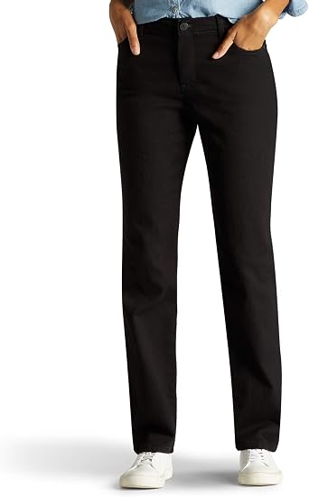 Lee Womens Instantly Slims Classic Relaxed Fit Monroe Straight Leg Jean