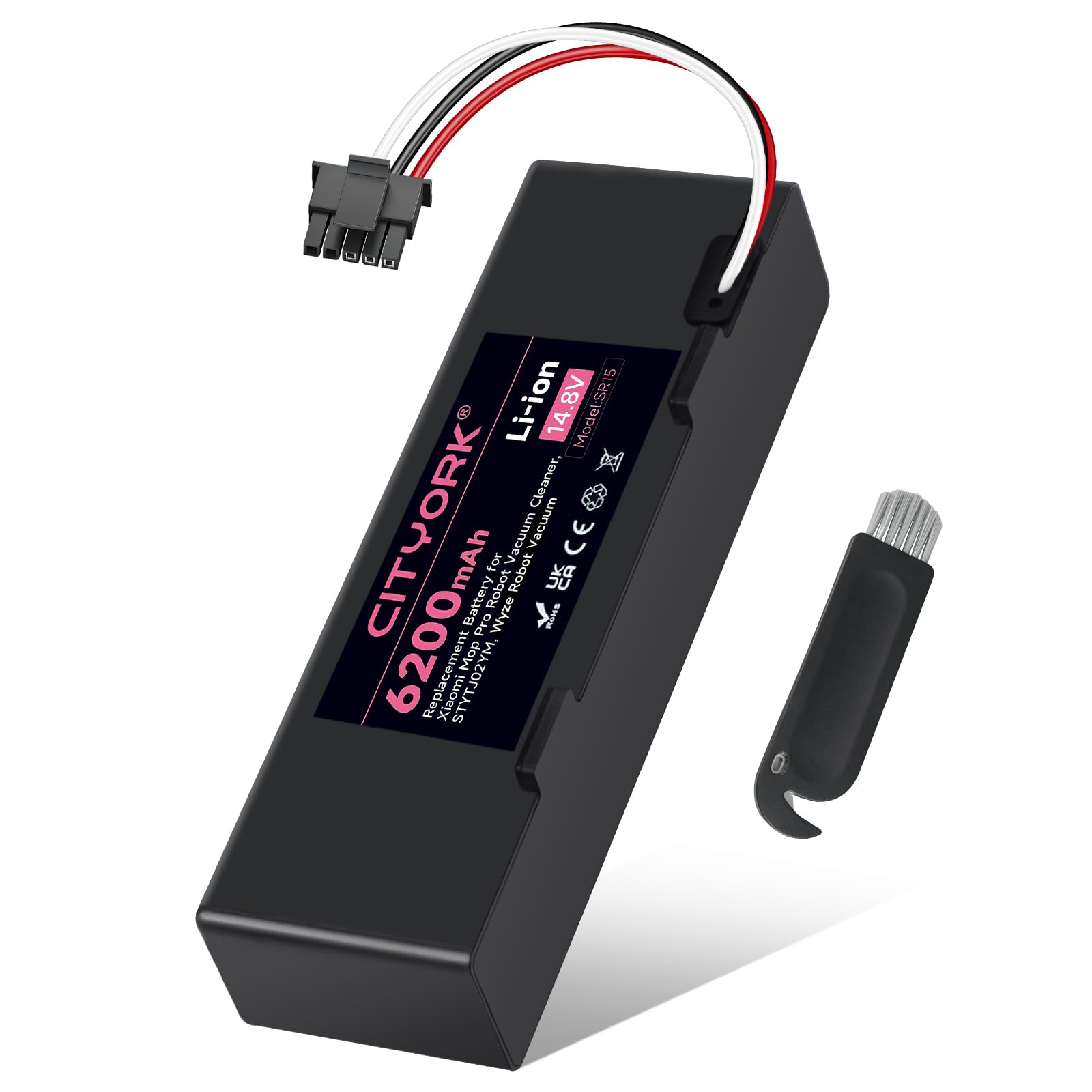 CITYORK 6200mAh 14,4V Batería de Repuesto para Xiaomi Mop 2S / Mop P/Mop Pro, Batería Compatible con Xiaomi Mijia STYTJ02YM / XMSTJQR2S Aspiradora Robot Batería