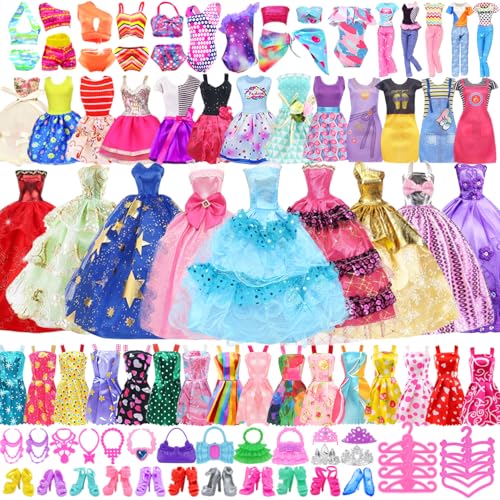 Ecore Fun 99 Pcs 11.5 Inch Doll Clothes Outfits and Accessories