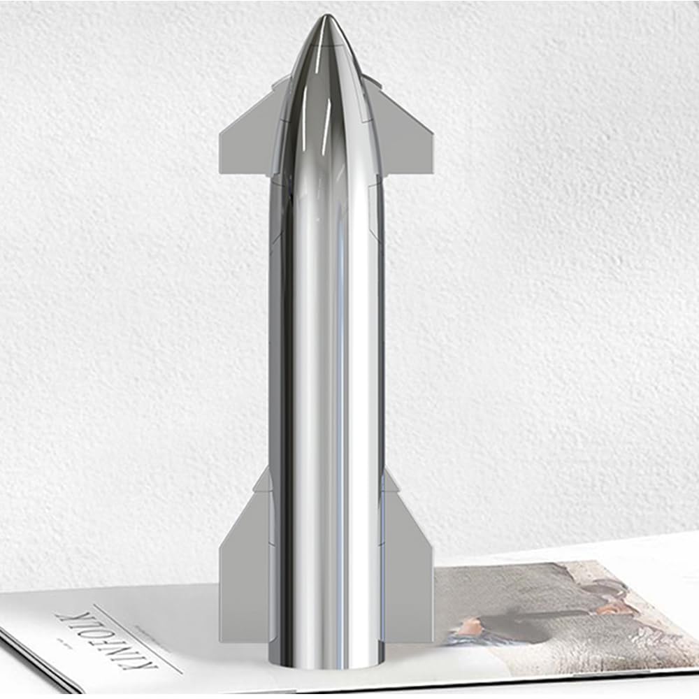 BiKiBao SpaceX Starship Rocket Model NASA Gifts - Dragon Spacecraft Heavy Falcon 9 Booster Launcher Desktop Ornament, Aerospace Collectible Ideal Gift for Space Lover Age 9 Year Old and Up