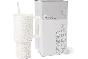30 oz Cream Leopard Tumbler: Stanley Cup Rival
