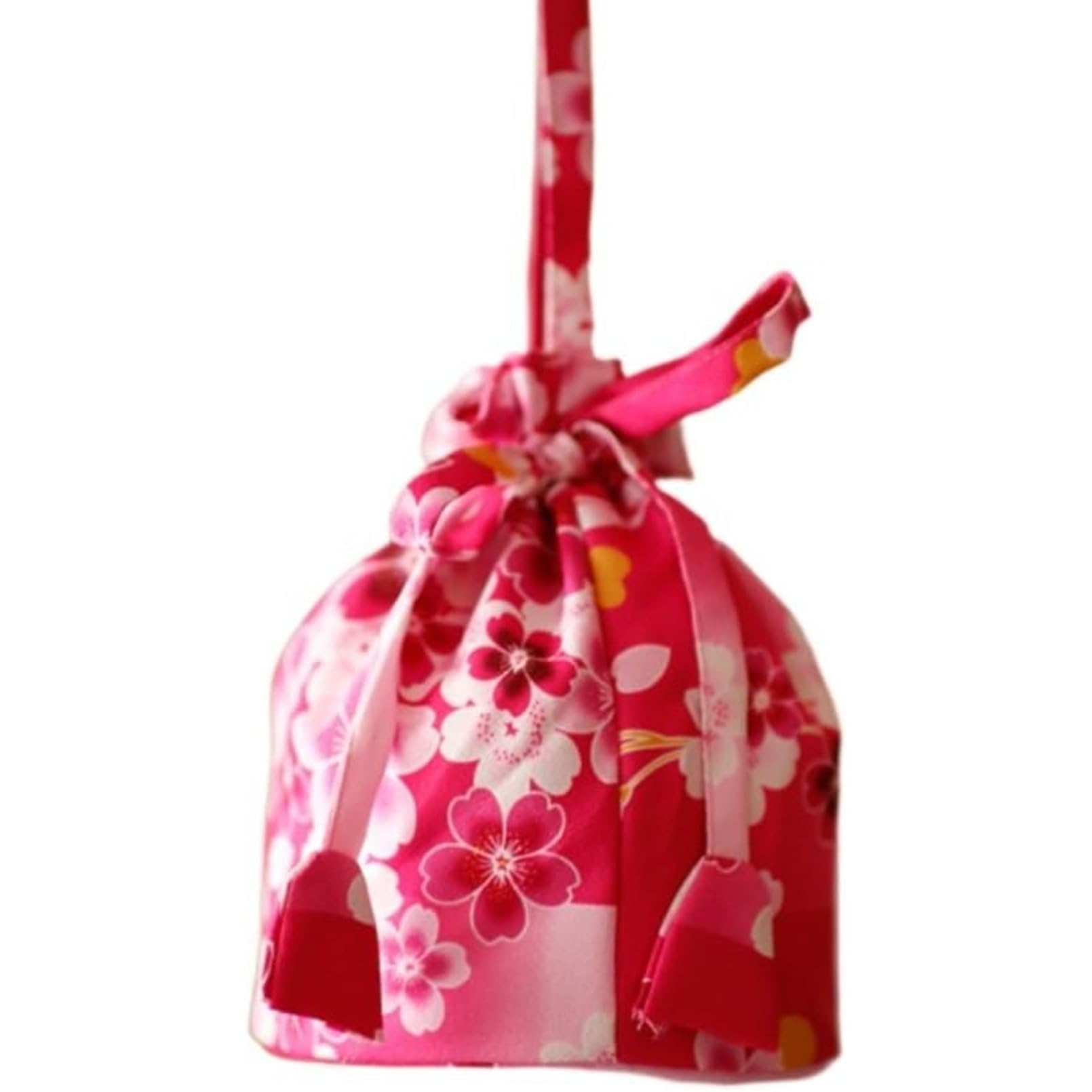 Japanese Drawstring Pouch Kinchaku Floral Bag Kimono Accessory Compact