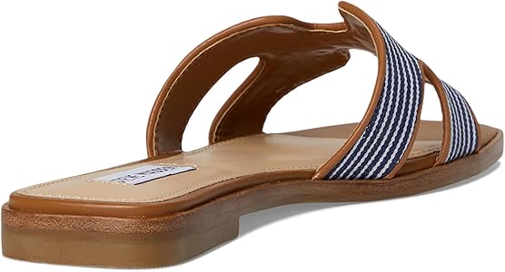 Amazon | Steve Madden レディース Hadyn サンダル, ネイビー/ホワイト